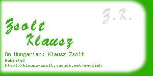 zsolt klausz business card